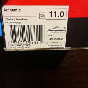 Vans Authentic Kids Shoes - Washed Stars Blue